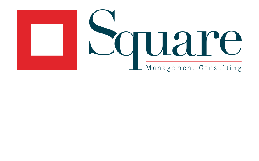 Red and blue logo Square with signature|Photo du logo SQUARE sur une vitre
